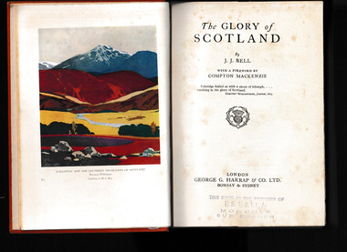 Book, Harrap, The glory of Scotland, 1932
