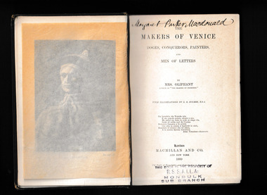 Book, Macmillan, The makers of Venice, doges, conquerors, painters, and men of letters, 1889