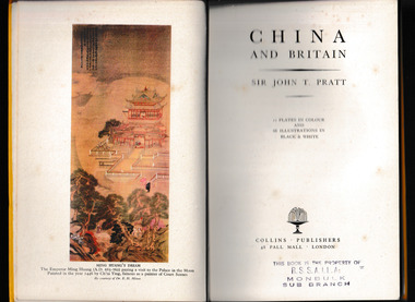 Book, Collins, China and Britain, 1944