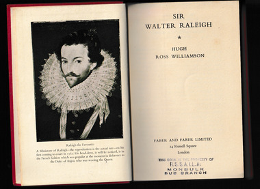 Book, Faber and Faber, Sir Walter Raleigh, 1951