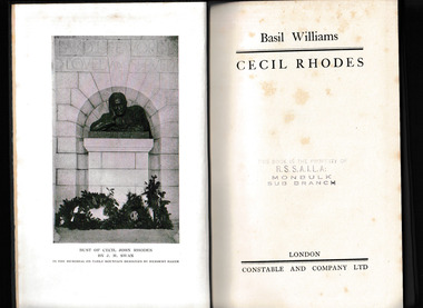 Book, Constable and Co, Cecil Rhodes, 1921