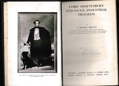 Book, George Allen & Unwin, Lord Shaftesbury and social-industrial progress, 1926