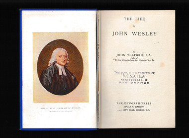 Book, Epworth Press, The life of John Wesley, 1924