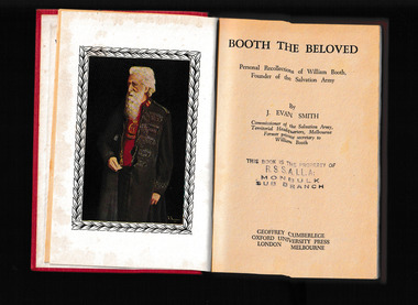 Book, Oxford University Press, Booth the beloved : personal recollections of William Booth, founder of the Salvation Army, 1947