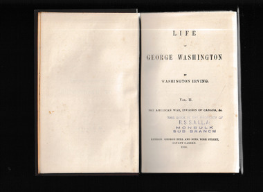 Book, George Bell and Sons, Life of George Washington v.2, 1901