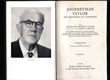 Book, Robert Hale Ltd, Journeyman Taylor : the education of a scientist, 1957