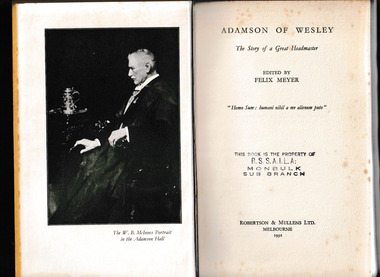 Book, Robertson and Mullens, Adamson of Wesley : the story of a great headmaster, 1932