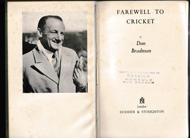 Book, Hodder & Stoughton, Farewell to cricket, 1950