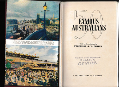 Book, Colorgravure, Fifty famous Australians, 1950?