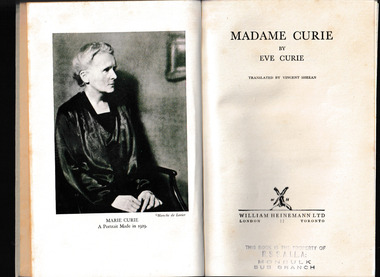 Book, William Heinemann, Madame Curie, 1938