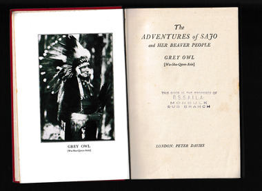 Book, Peter Davies, The adventures of Sajo and her beaver people, 1935