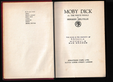 Book, Jonathan Cape, Moby-Dick, or, the white whale, 1935