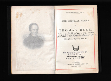 Book, The poetical works of Thomas Hood : with memoir, explanatory notes, etc