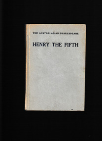 Book, Lothian Publishing Co, Shakespeare's life of Henry the fifth, 1929