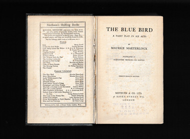 Book, Methuen and Co, The blue bird : a fairy play in six acts, 1911