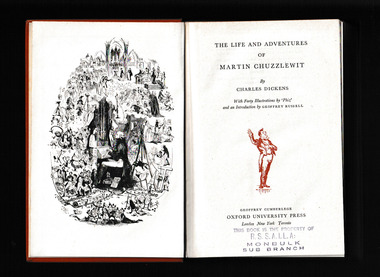 Book, Oxford University Press, The life and adventures of Martin Chuzzlewit, 1951