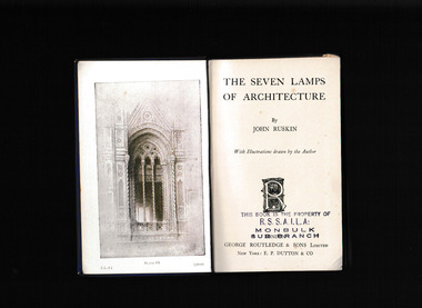 Book, George Routledge and Sons et al, The seven lamps of architecture