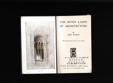 Book, George Routledge and Sons, The seven lamps of architecture