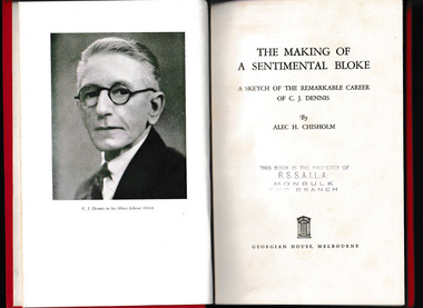 Book, Georgian House, The making of a sentimental bloke : a sketch of the remarkable career of C.J. Dennis, 1946