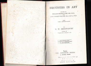 Book, The Epworth Press, Brothers in art : studies in William Holman-Hunt ... and John Everett Millais, bart, 1920