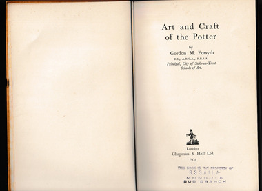 Book, Chapman & Hall, Art and craft of the potter, 1934