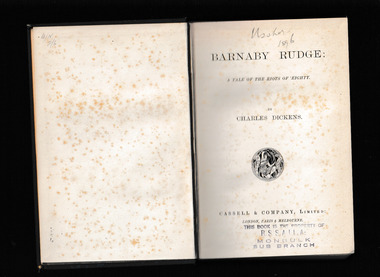 Book, Charles Dickens et al, Barnaby Rudge : a tale of the riots of 'eighty