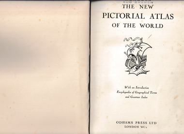 Book, Oldhams press, The new pictorial atlas of the world, Unknown