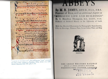 Book, Great western railway, Abbeys, 1925