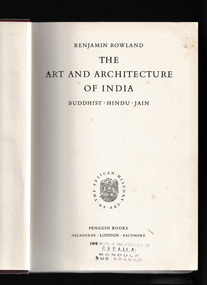 Book, Penguin Books et al, The art and architecture of India : Buddhist, Hindu, Jain, 1953