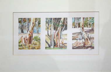 Work on paper, Sue Jarvis, Gum Triptych, c. 1980-85