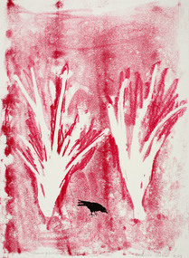 Print, Deanne Gilson et al, Waa in the kangaroo grass, 2023