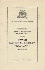 Document - Annual Report, Annual Report and Balance Sheet 1934, 1934