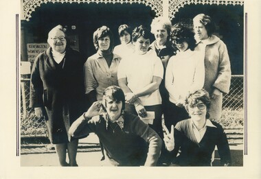 Photograph - KNH 5/2/006 Photocopy of photograph of Kensington Women's Group outside 89 McCracken Street, Kensington circa 1977-1978