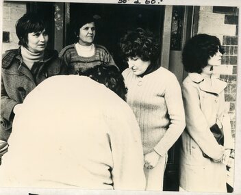 Photograph - KNH 5/2/009 Photograph of five women at front door of 89 McCracken Street circa 1977-1978
