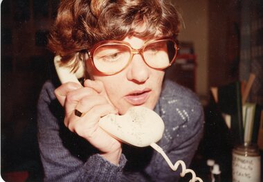 Photograph - KNH 5/2/014 Maureen Fagan on telephone at 89 McCracken Street, Kensington