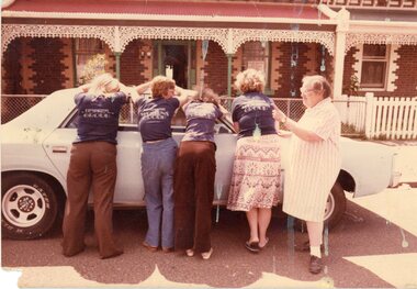 Photograph - KNH 5/6/003 Women leaning on car at the front of 89 McCracken Street, Kensington circa 1977-80