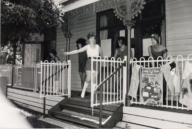 Photograph - KNH 5/7/002 Kensington Spanish Women's Group performing on back verandah of house