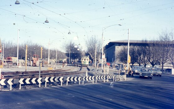 Tram Trackworks St Kilda Road - 1-8-1970