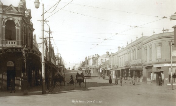 Photograph - Black and white - High St Kew c1920's.