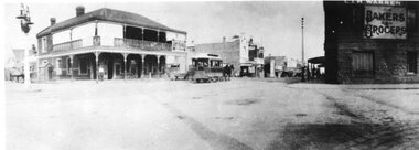 Photograph - Black and White Coburg Horse Tram - Sydney Road at Warren's Corner