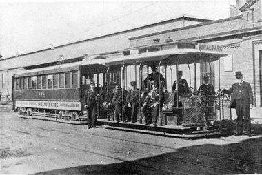 Photograph - Black and White Cable tram Brunswick Depot Sydney Road