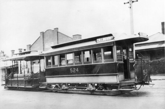 Photograph - Black and White Cable tram Johnston St Collingwood