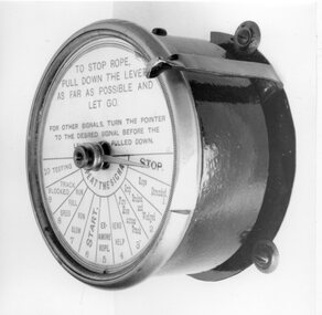 Photograph - Black and White - cable tram alarm signalling device