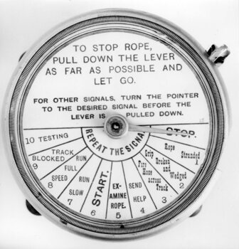 Photograph - Black and White - cable tram alarm signalling device