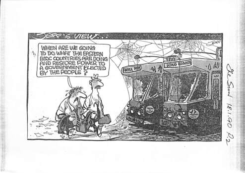 "Trams Melbourne - set of newspaper clippings re the Tram Strike of Jan. 1990"