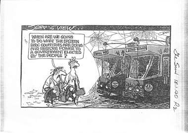 "Trams Melbourne - set of newspaper clippings re the Tram Strike of Jan. 1990"