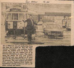 Newspaper clipping re flooding in South Melbourne