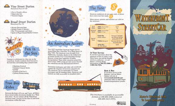 Pamphlet - Waterfront Streetcar - page 1