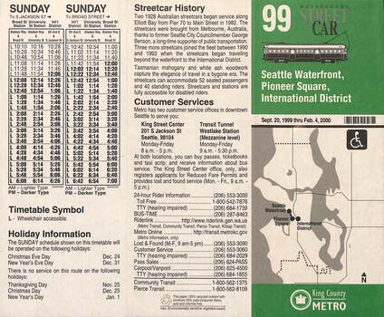 Timetable - Waterfront Streetcar - page 1