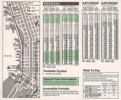 Timetable - Waterfront Streetcar - page 1